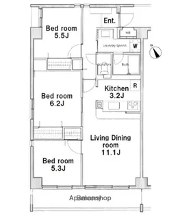 ソサエティギャレリア【2階】の間取り