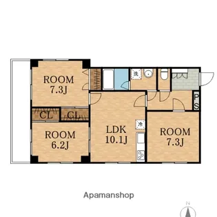 フローラ本八幡【2階】の間取り