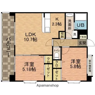 イーストウイング【2階】の間取り