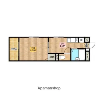 1DKの間取り画像