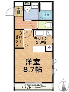 ヴワル市川【201号室】の間取り