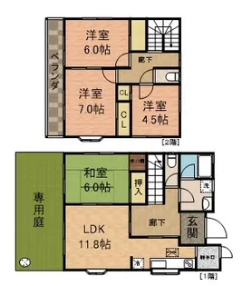 千葉県市川市菅野2丁目【一戸建】の間取り
