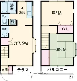 千葉県船橋市旭町5丁目【テラスハウス】の間取り