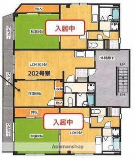 ハイツT・I・E【2階】の間取り
