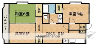 市川グリーンタウン第二ミズホ【5階】の間取り