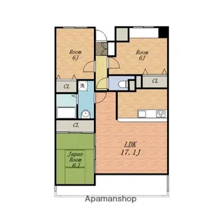 ラ・パラドール中山【3階】の間取り