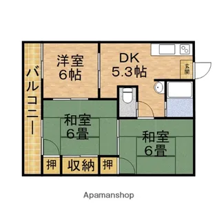 ドルフ石井B【207号室】の間取り