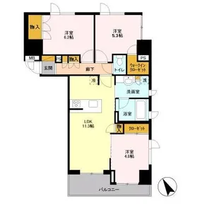プラナス南八幡【4階】の間取り