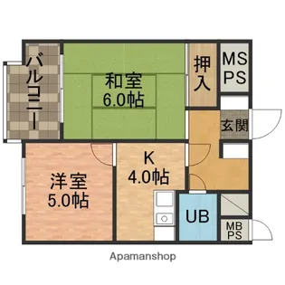 サリシャン市川【507号室】の間取り