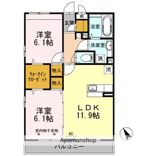 東京都江戸川区篠崎町2丁目【マンション】の間取り
