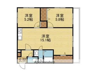 ヴィレッジ西山NO.1【203号室】の間取り