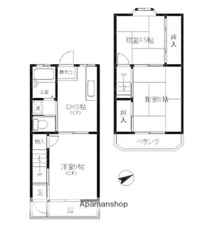 千葉県市川市平田3丁目【テラスハウス】の間取り