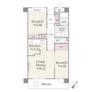 アポロハイツ【2階】の間取り