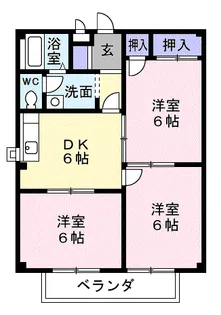 シティハイツSUZUKIⅠ【2階】の間取り