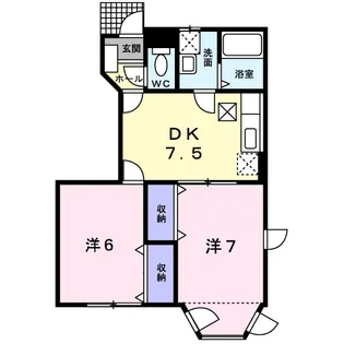 ブルースカイハイツ【1階】の間取り