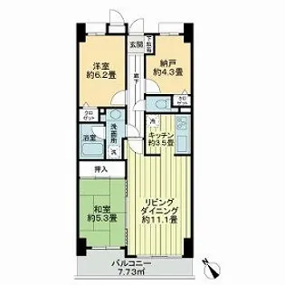 ライオンズステーションプラザ西船橋【11階】の間取り