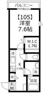 パラシオアマビーレ【105号室号室】の間取り