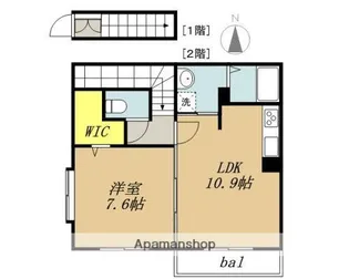ベルカランク市川【201号室】の間取り