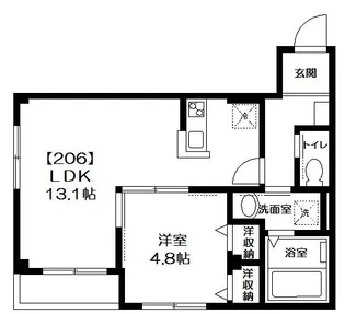 ビューノラメゾン【206号室号室】の間取り