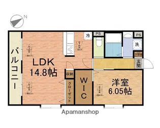 グランドール市川【110号室】の間取り
