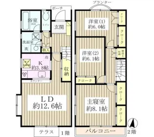 千葉県市川市塩焼1丁目【テラスハウス】の間取り