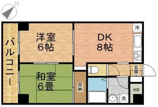 アグレ本八幡【6階】の間取り