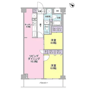 オチェアーノ南行徳【4階】の間取り