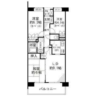ガーデナヴィルマグノリア市川妙典【7階】の間取り