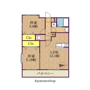 イーストウイング【2階】の間取り