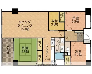 千葉県船橋市本中山4丁目【マンション】の間取り
