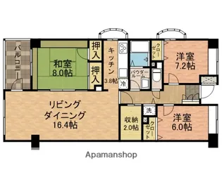 千葉県船橋市本中山4丁目【マンション】の間取り