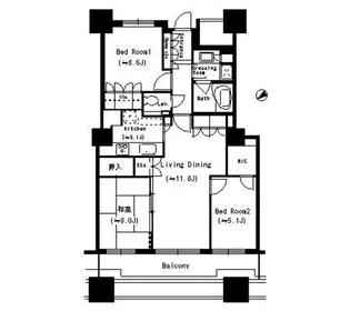 IーLINKタウンいちかわ ザ タワーズウエスト プレミアレジデ【17階】の間取り