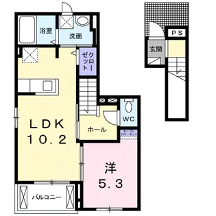 スックワームJ【2階】の間取り