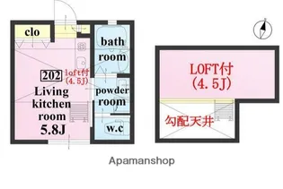 WOODY EAST  −ウッディー イースト 江戸川区東小岩4【2階】の間取り