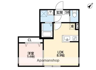 CONTEL 湊町【1階】の間取り