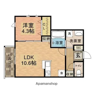 ソライロ【201号室】の間取り