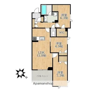 千葉県市川市妙典3丁目【マンション】の間取り