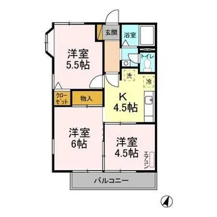 ラフォーレ北方 B【2階】の間取り