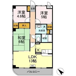 メルベーユ・アズール【1階】の間取り