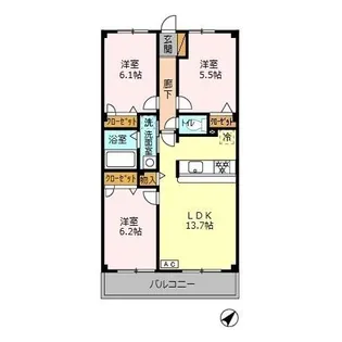 ベルサンモール【1階】の間取り