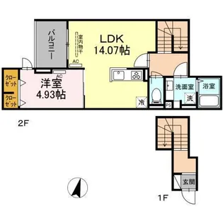 アンジュール西小岩【2階】の間取り