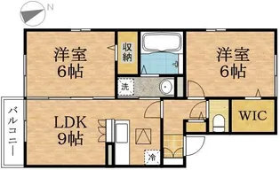 シャルマン市川【103号室】の間取り