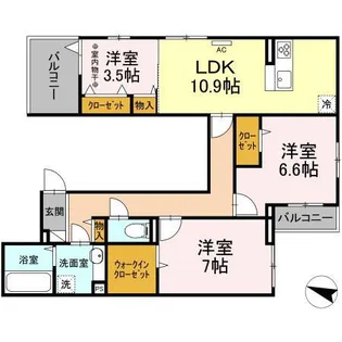ラ カーサ フェリシダ【2階】の間取り