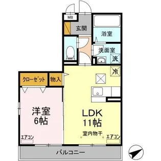 ブランシュール B【1階】の間取り