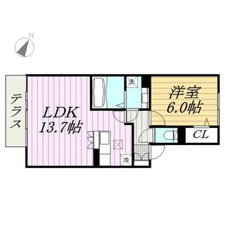 ヴェルドミール B【1階】の間取り