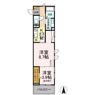 ベル フロレゾン【1階】の間取り