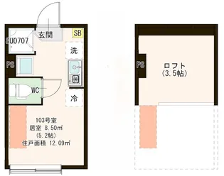 メゾン フルール 小岩駅前【103号室号室】の間取り