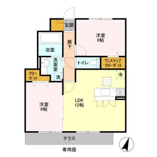 ミ・カーサ【1階】の間取り
