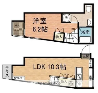 千葉県船橋市山手2丁目【アパート】の間取り