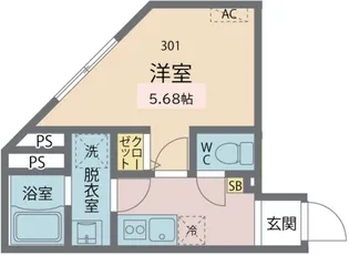 カインドネス西葛西【301号室号室】の間取り